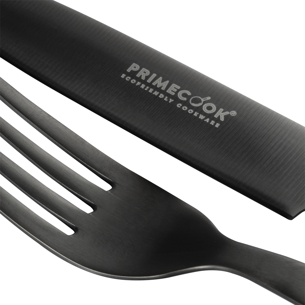 Scharfes Messer und Gabel mit Ecoshield-Beschichtung