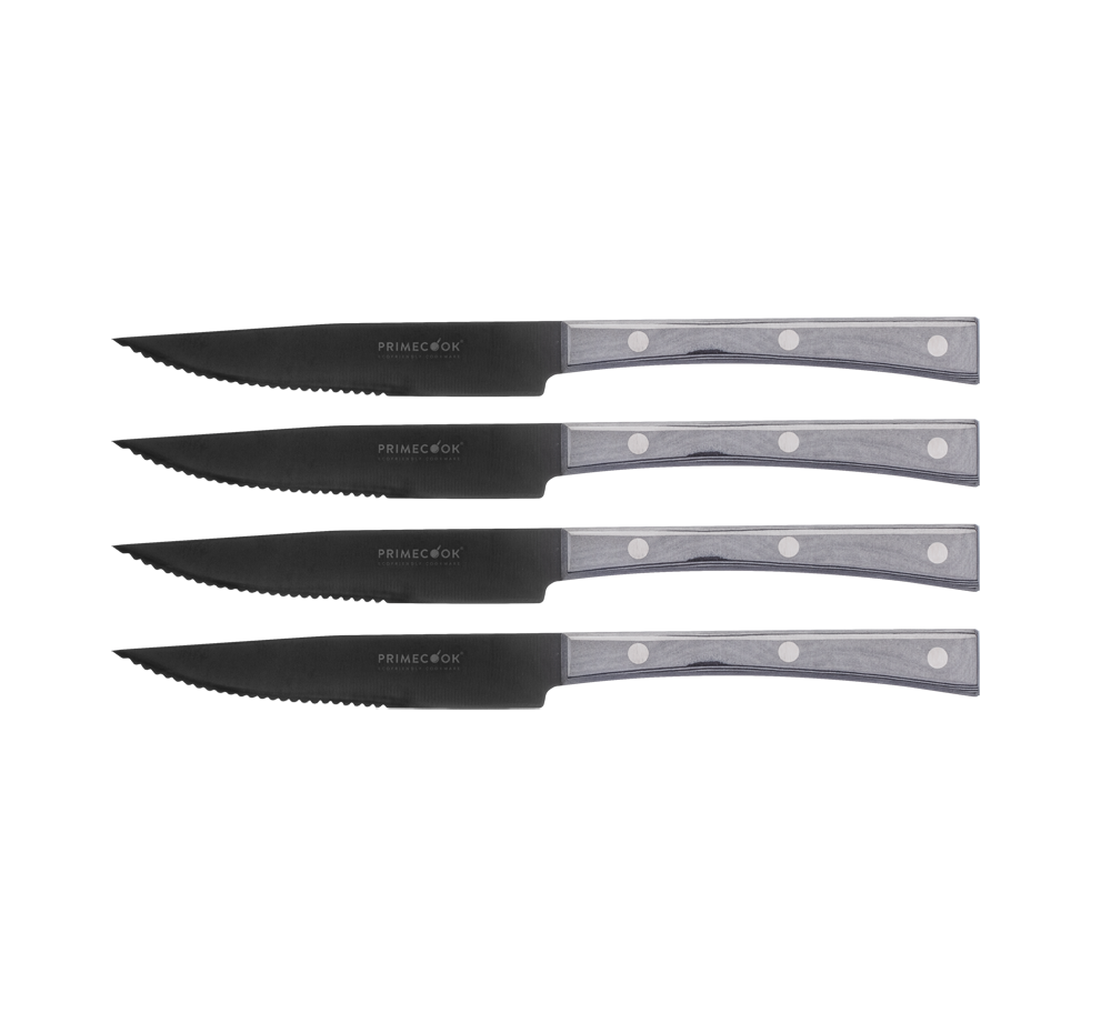 Set von 4 gezackten Steakmessern mit Ecoshield-Beschichtung