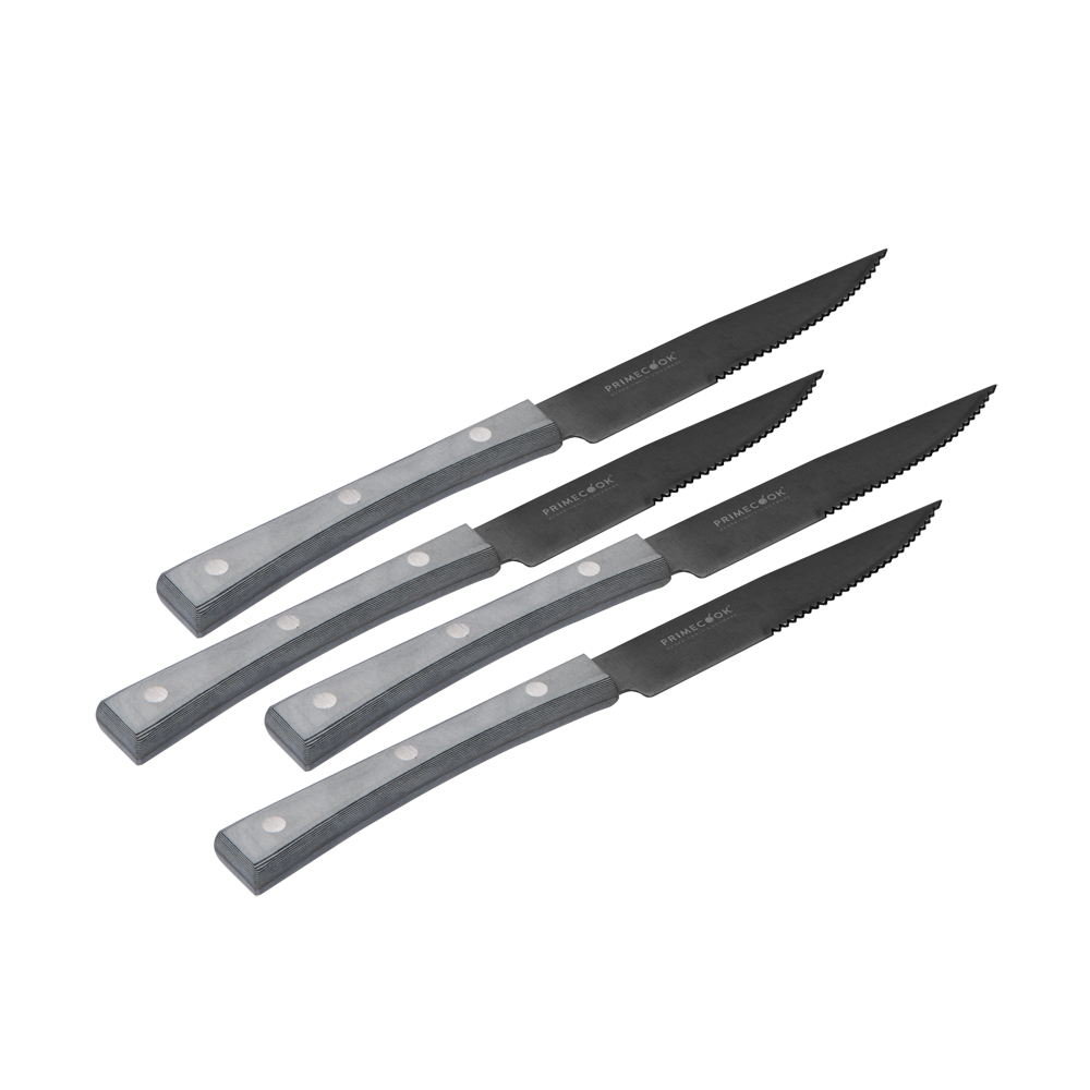 Set von 4 gezackten Steakmessern mit Ecoshield-Beschichtung