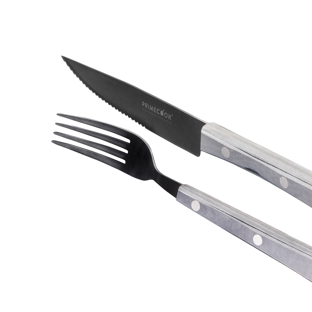 Scharfes antiallergenes Messer und Gabel