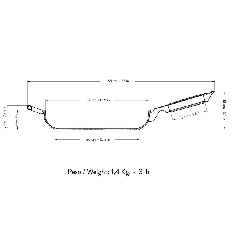 Große PFAS-freie Bratpfanne 32 cm Nachhaltige Antihaftbeschichtung von Primecook. Nickelfrei und frei von PTFE und PFOA