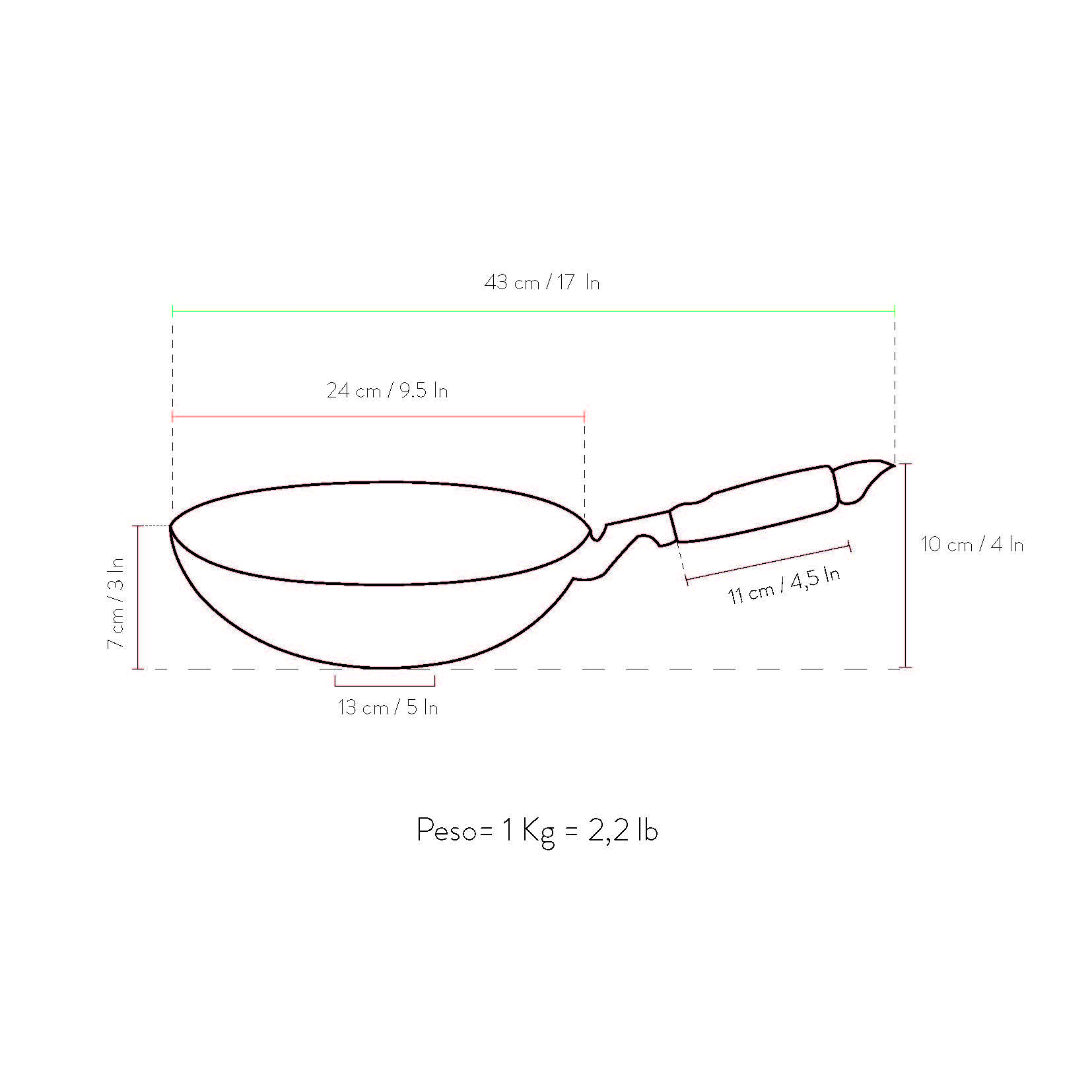 Kleine und kompakte PFAS-freie Wokpfanne von Primecook mit einem Durchmesser von 24 cm